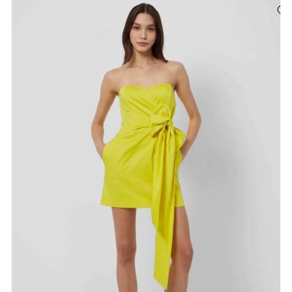 French Connection Yellow Strapless Mini Dress